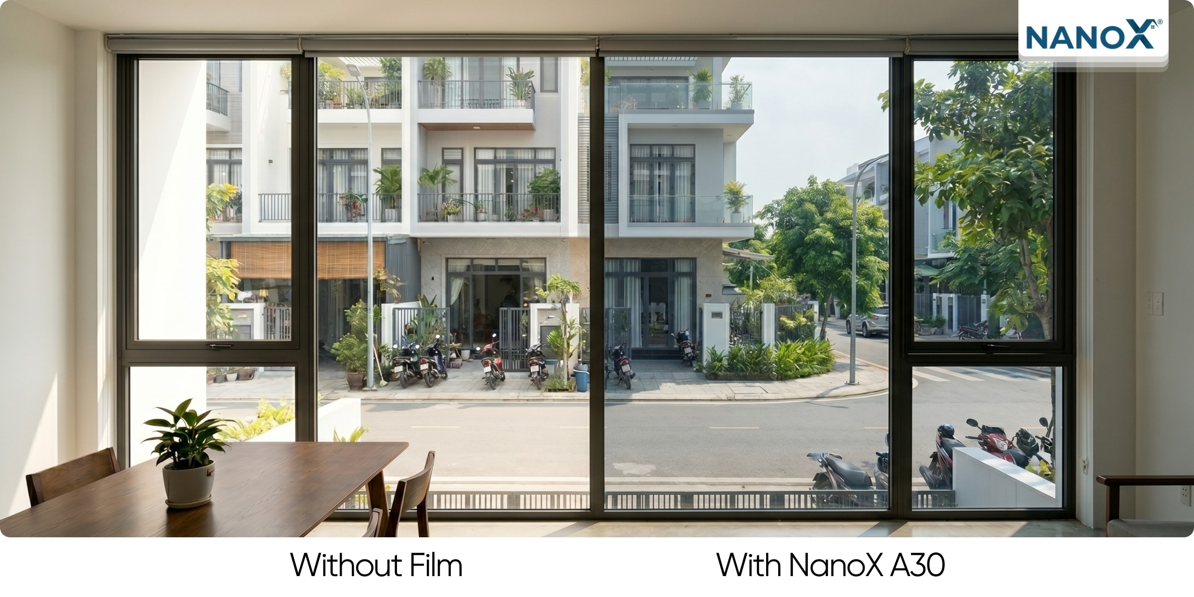 Phim cách nhiệt nhà kính NanoX A30 5 NanoX A30 mang lại hiệu quả giảm chói rõ rệt