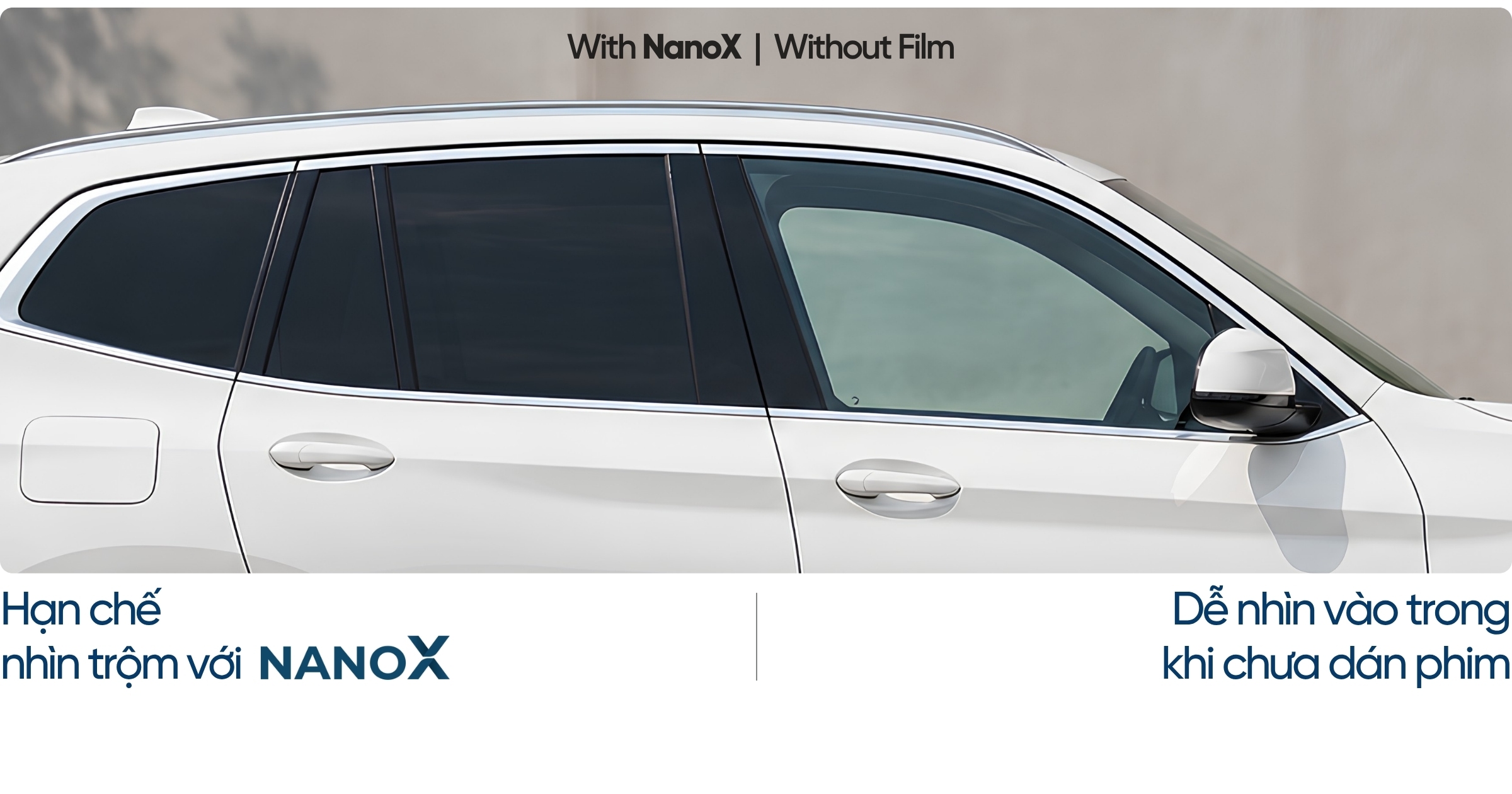 Phim cách nhiệt kính sườn NanoX chống nhìn trộm