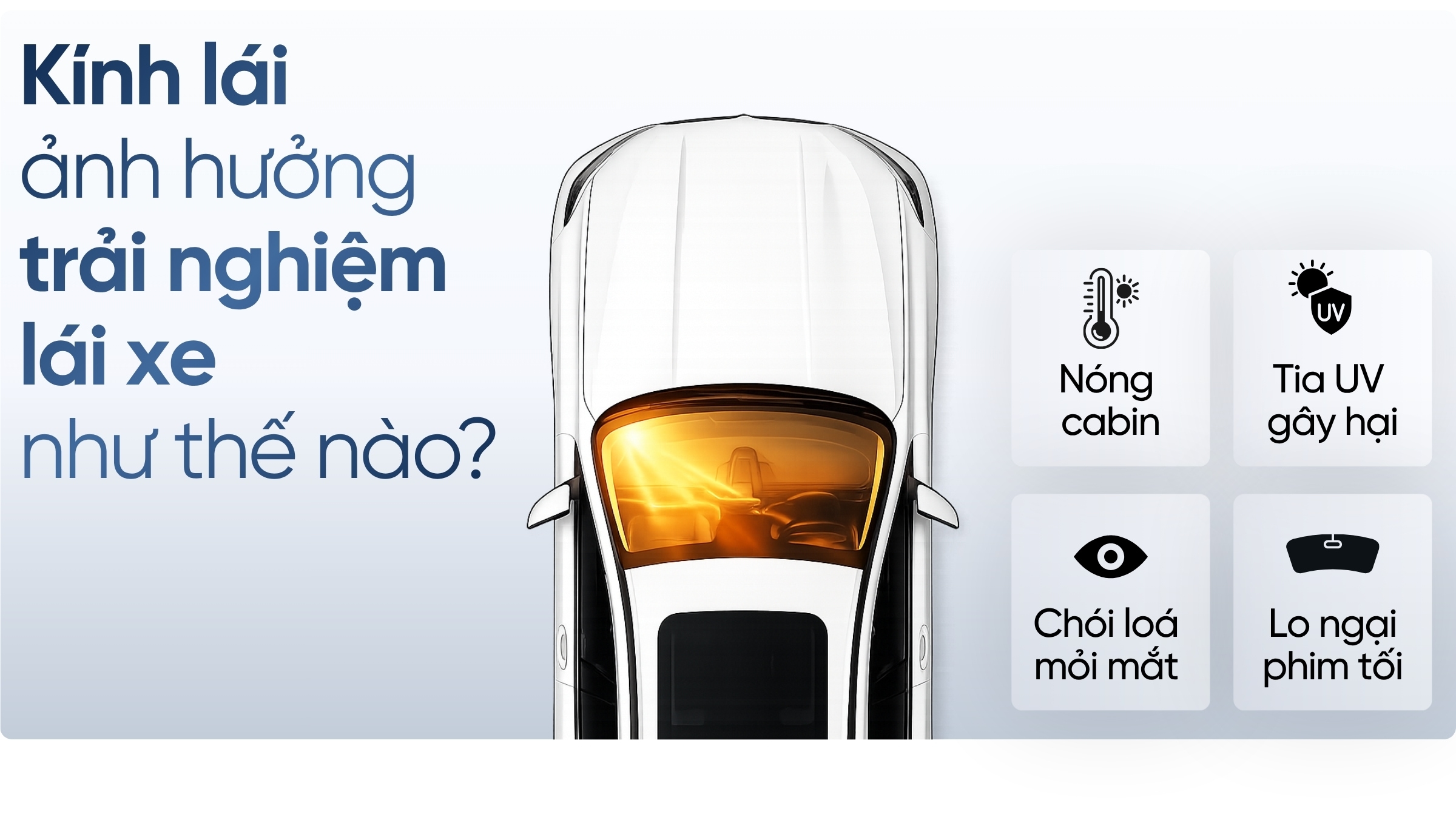 Dán phim cách nhiệt kính lái ô tô chống nắng nóng 1 Kính lái ảnh hưởng đến trải nghiệm lái xe như thế nào?