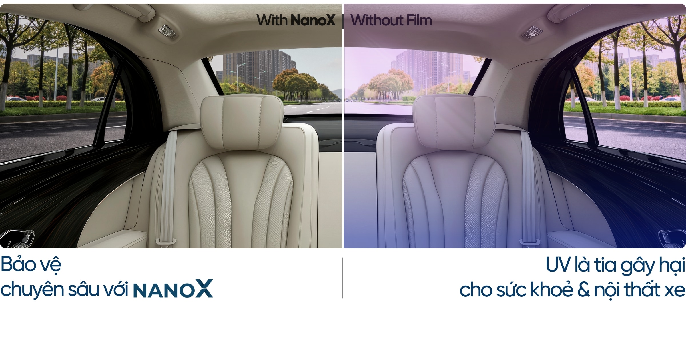 Phim cách nhiệt kính hậu NanoX cản tia UV bảo vệ sức khoẻ và nội thất