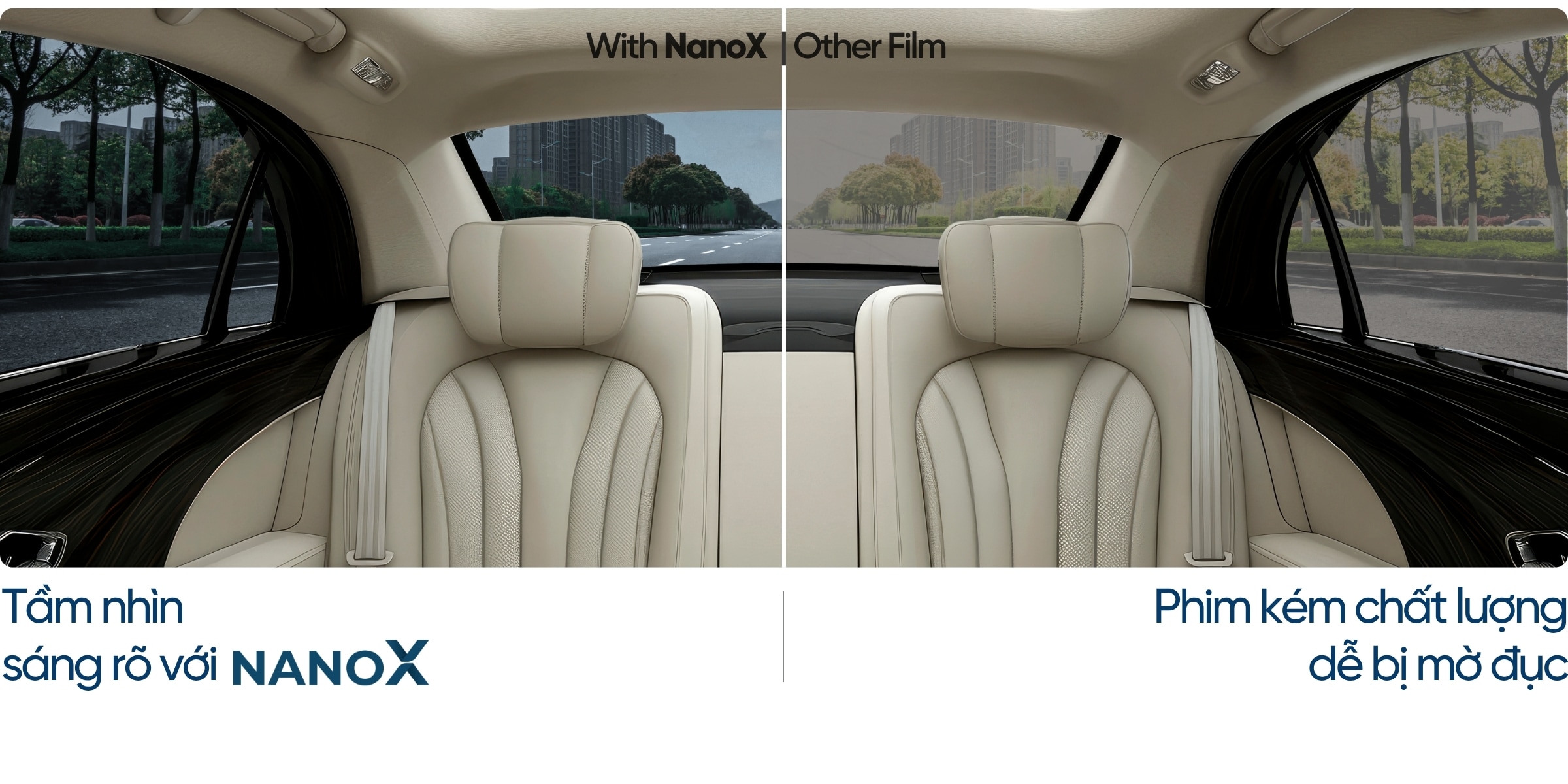 Phim cách nhiệt kính hậu NanoX có độ trong suốt cao