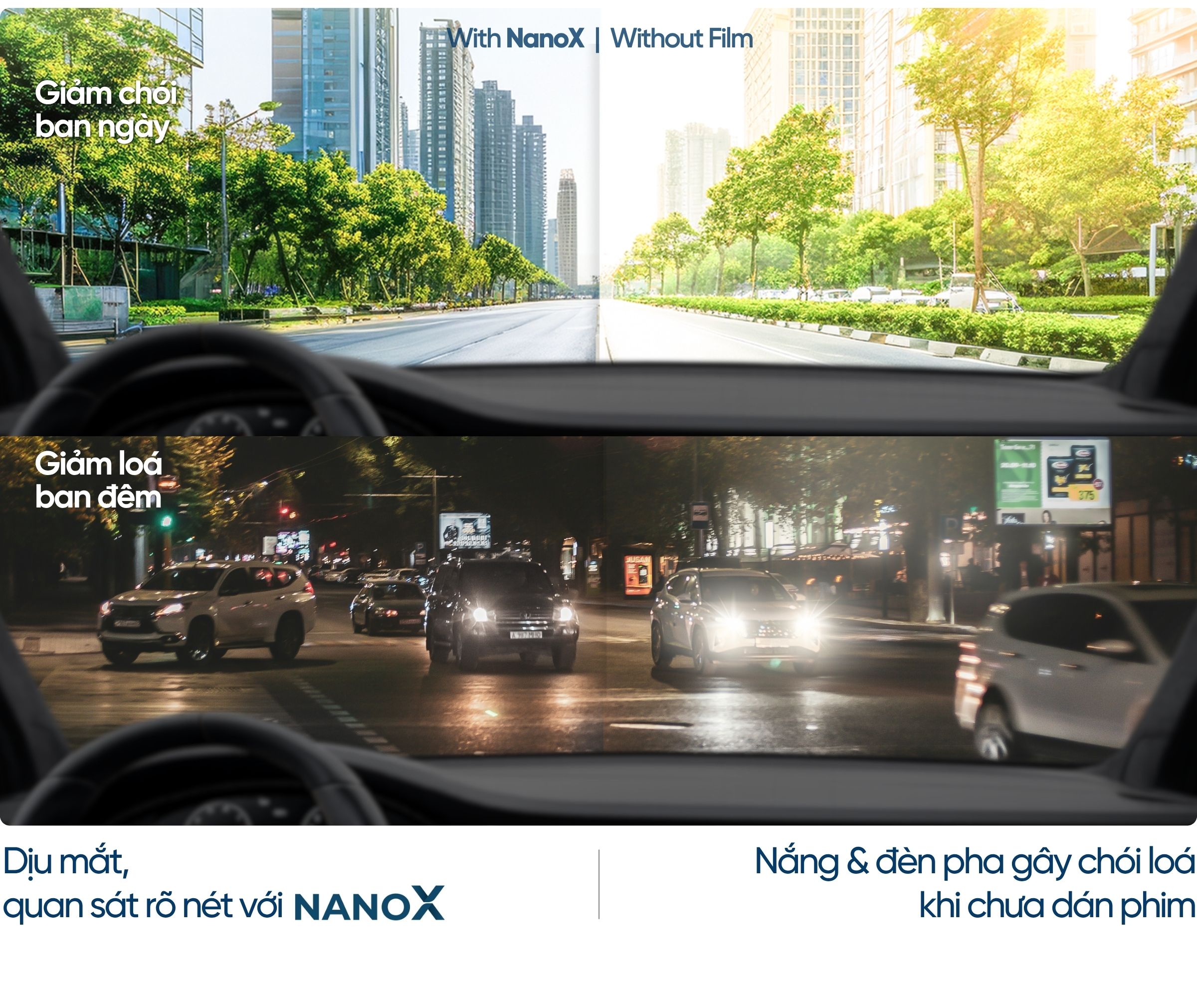 Dán phim cách nhiệt kính lái ô tô chống nắng nóng 6 phim cach nhiet kinh lai nanox giam choi loa 2