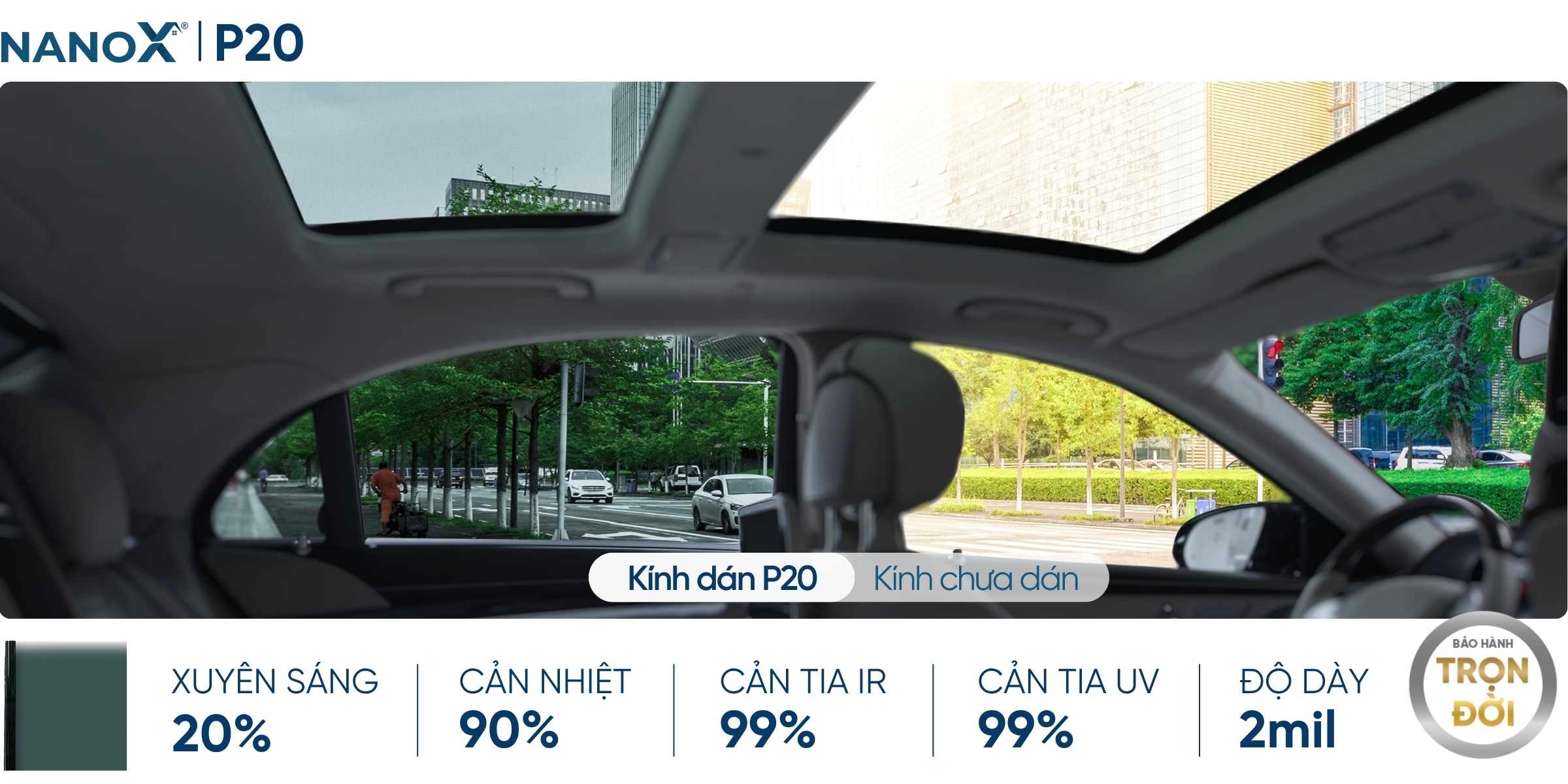 Phim cách nhiệt kính sườn NanoX P20