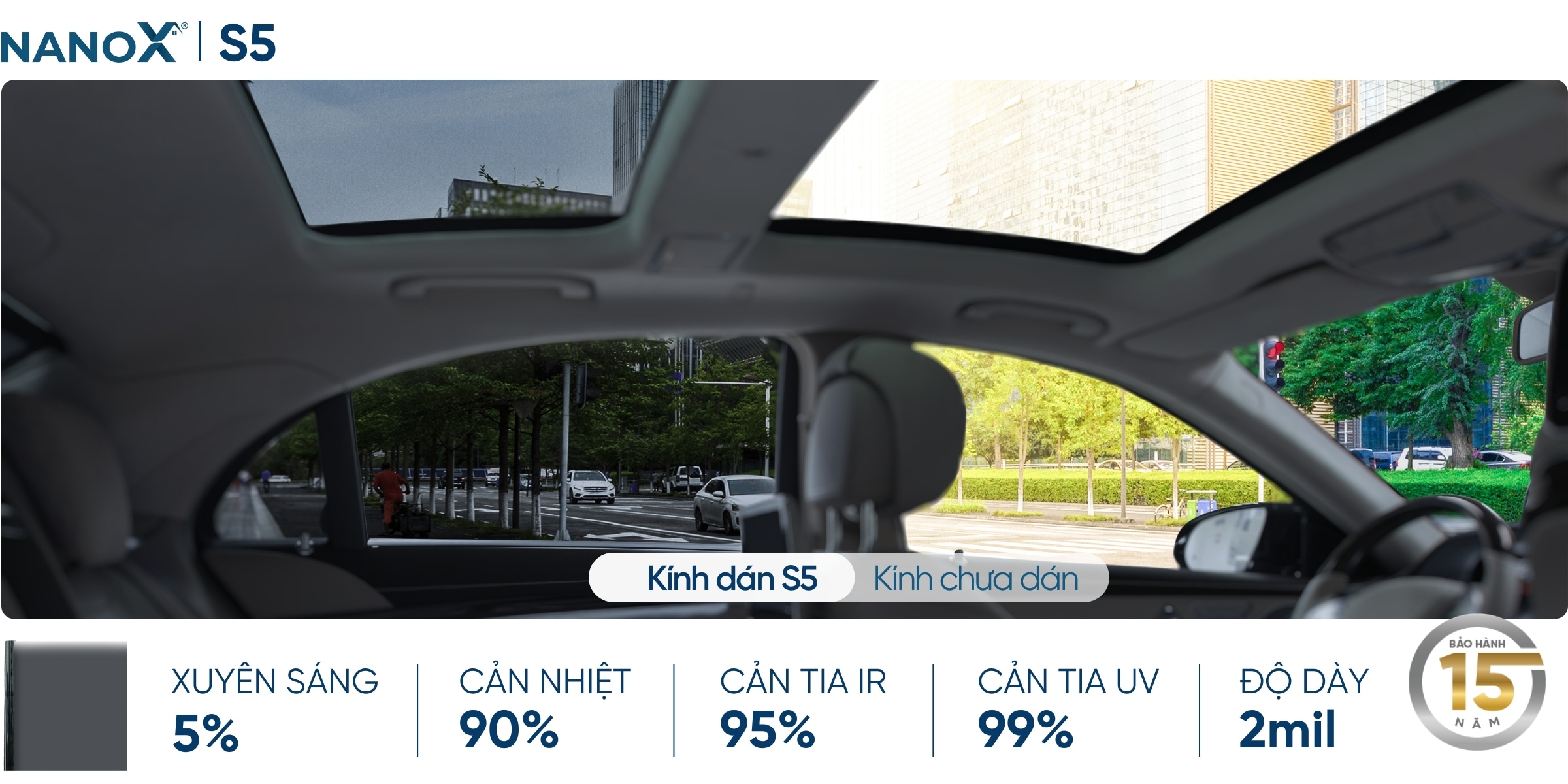 Phim cách nhiệt kính sườn NanoX S5