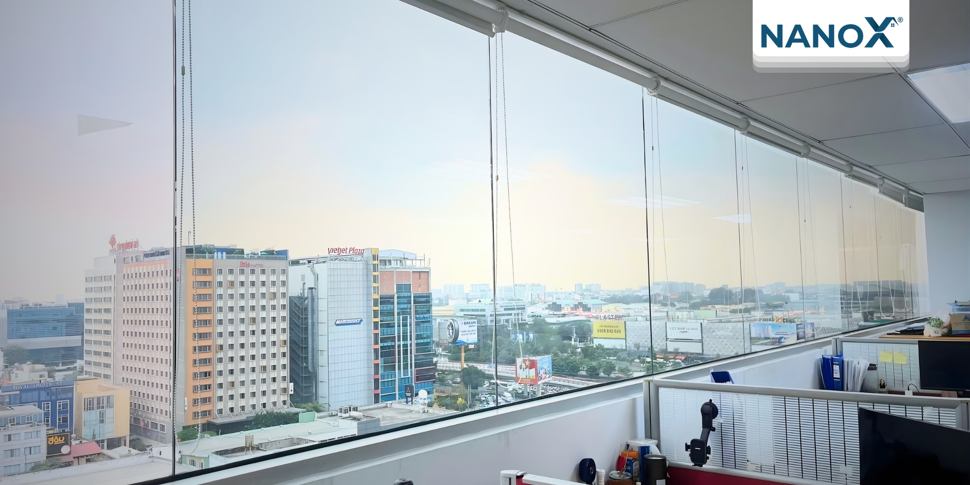 Dan phim cach nhiet van phong blue sky tower 2