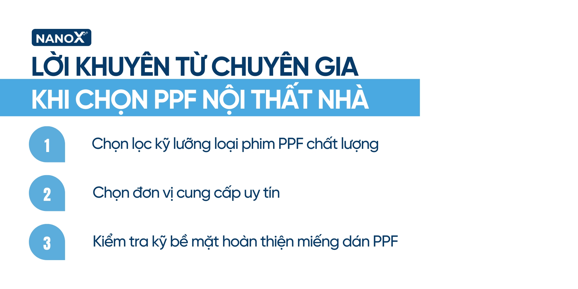 Lời khuyên từ chuyên gia của NanoX khi chọn phim PPF cho nội thất nhà infographic