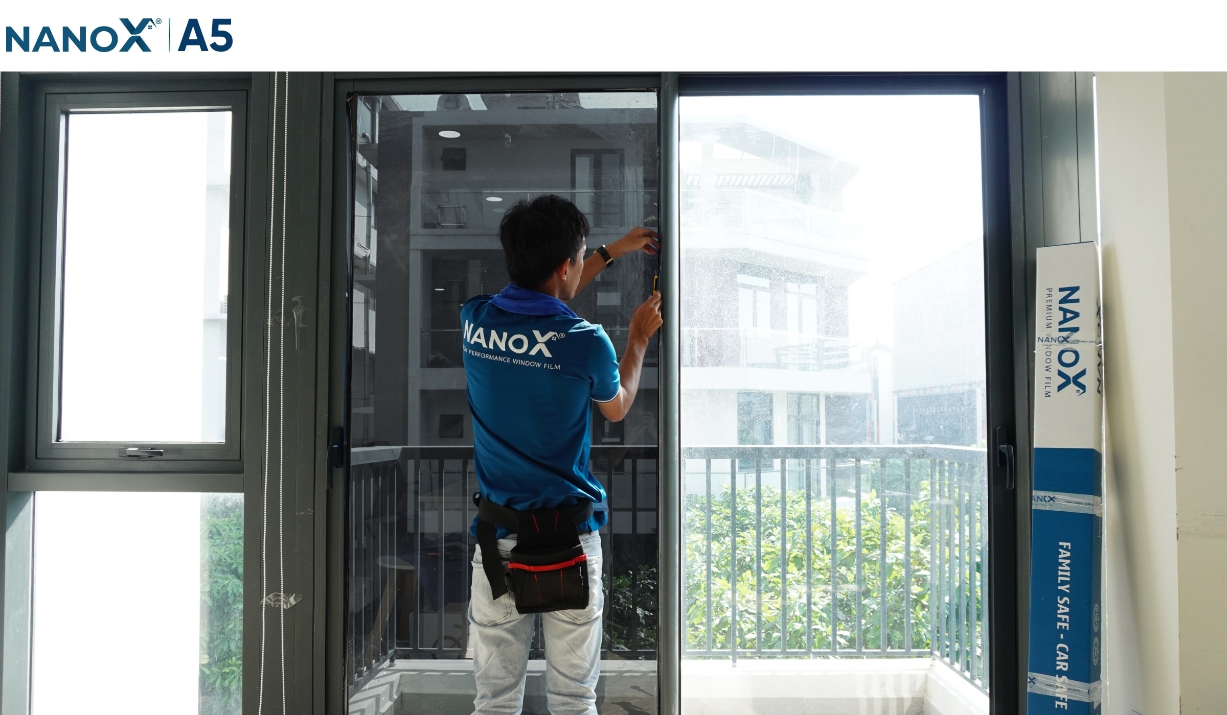 Hình ảnh thi công thực tế mã phim nhà kính NanoX A5