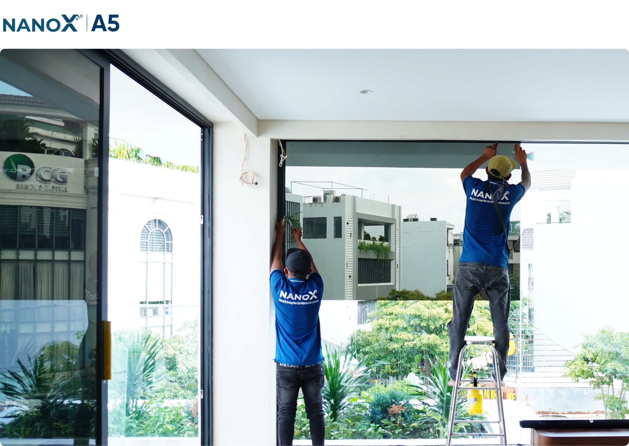 Hình ảnh thi công thực tế mã phim nhà kính NanoX A5