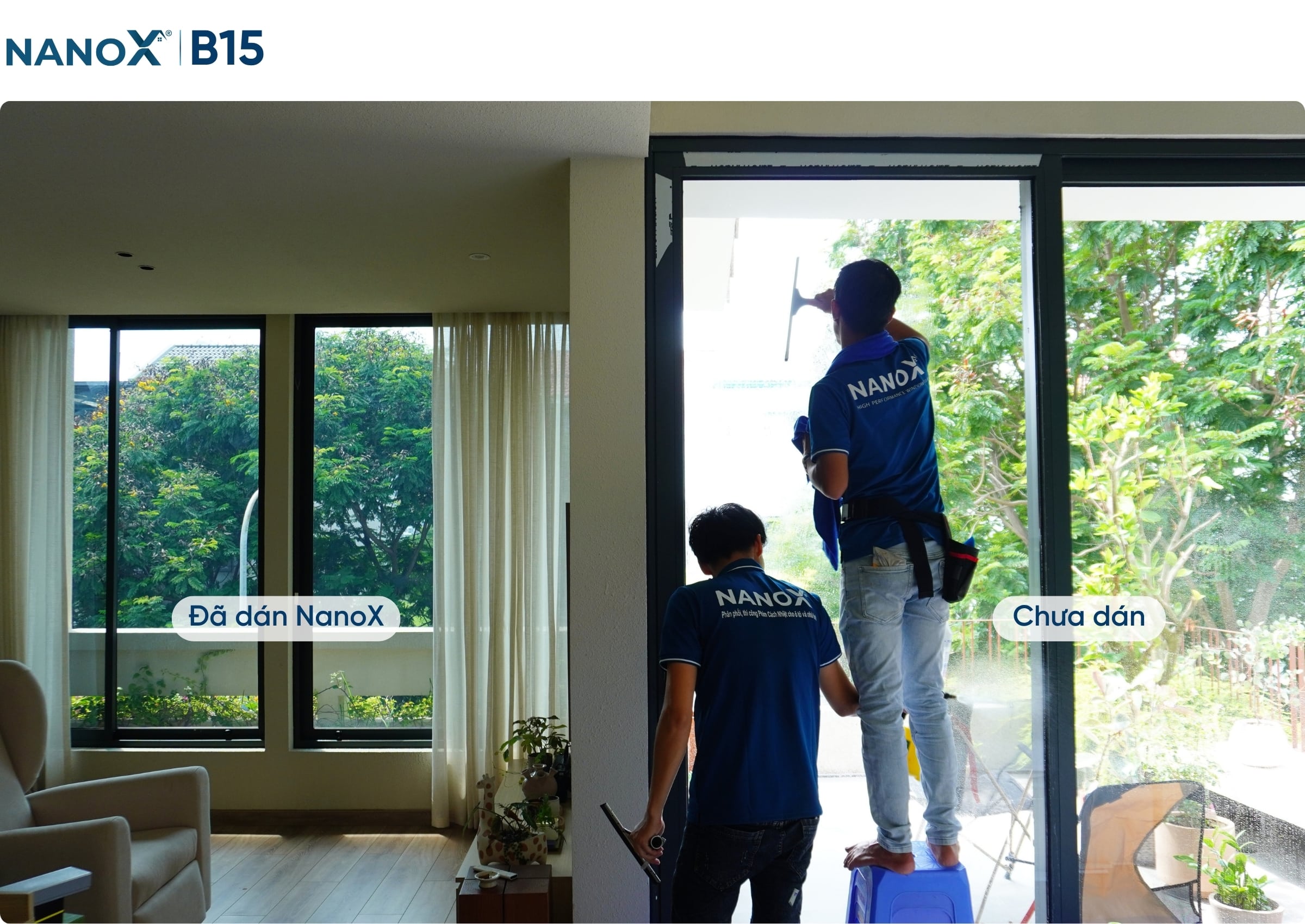 Hình ảnh thi công thực tế mã phim NanoX B15