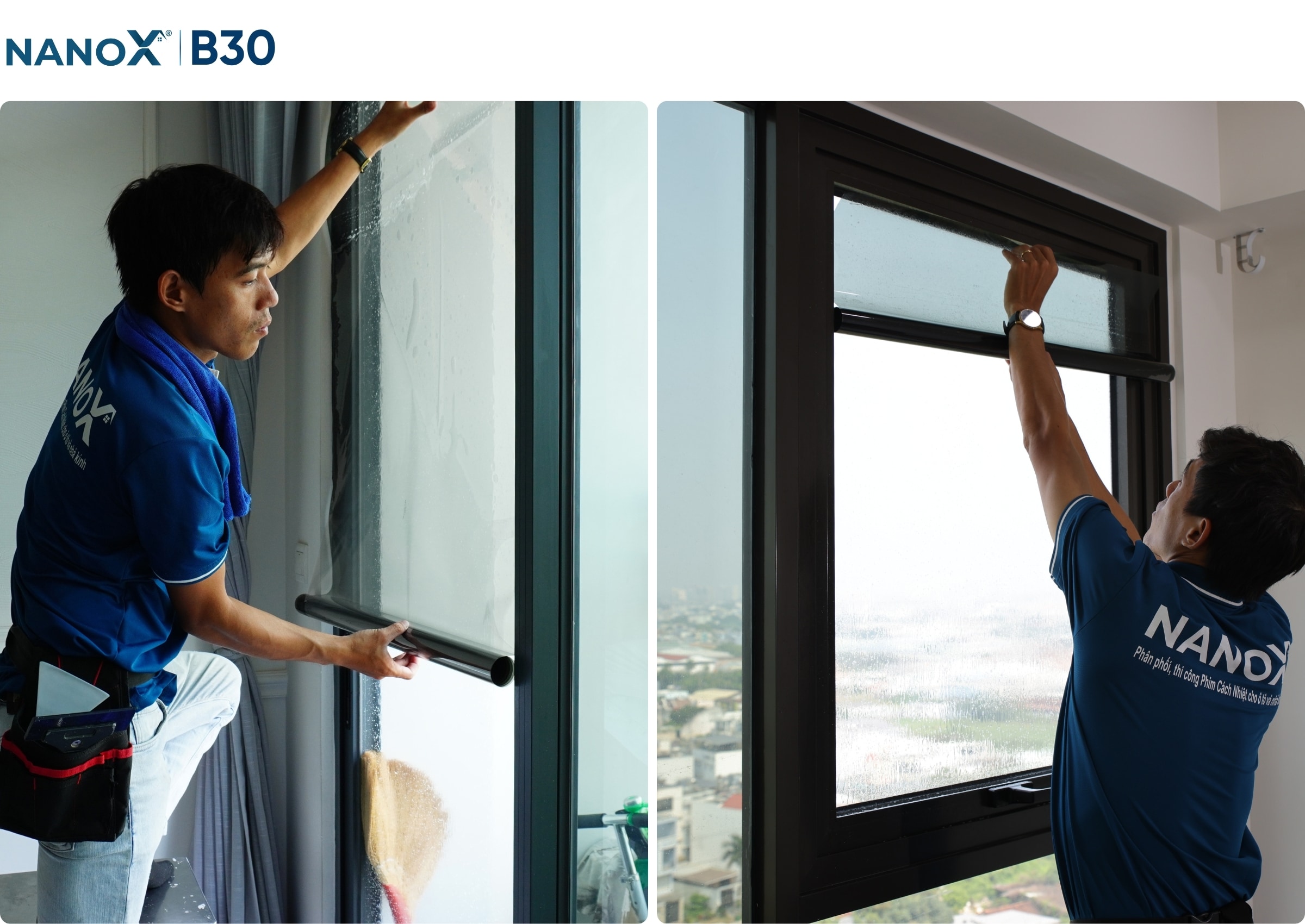 Hình ảnh thi công thực tế mã phim NanoX B30