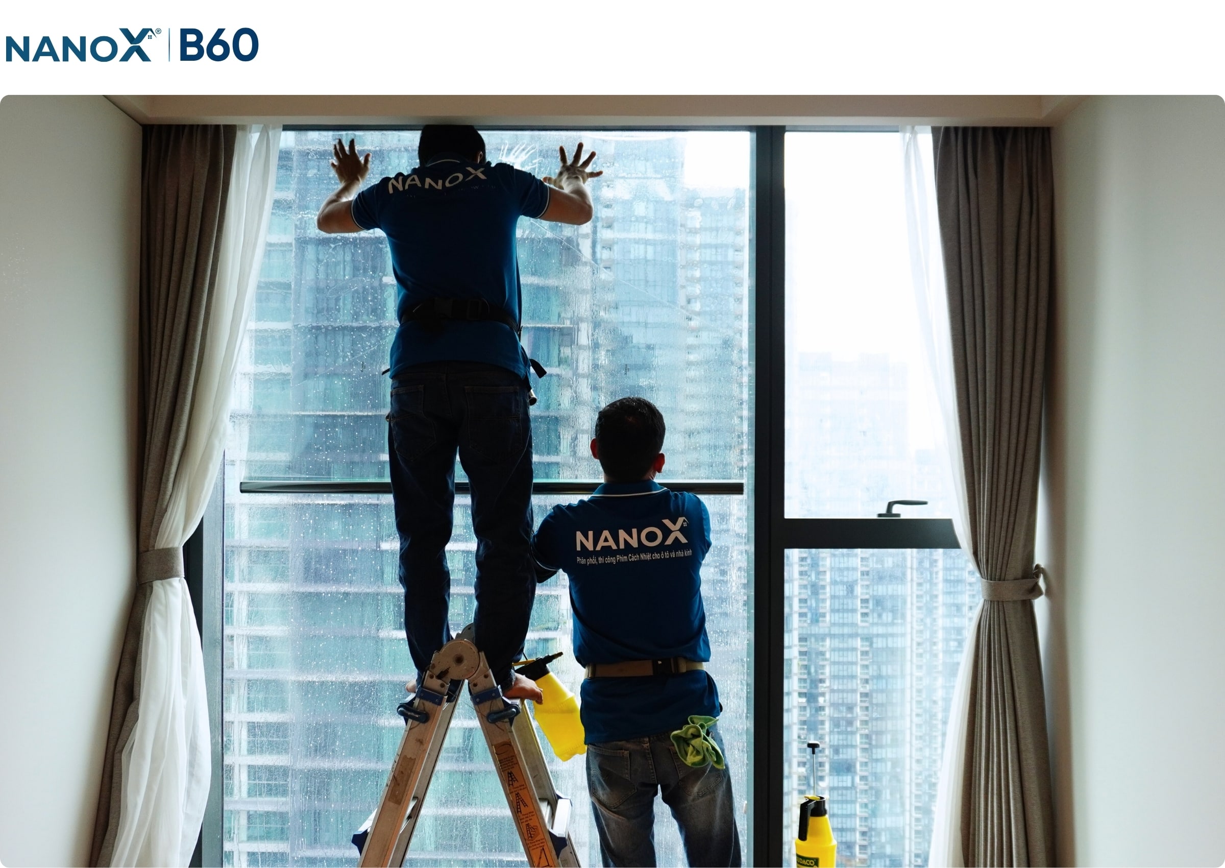 Hình ảnh thi công thực tế mã phim NanoX B60