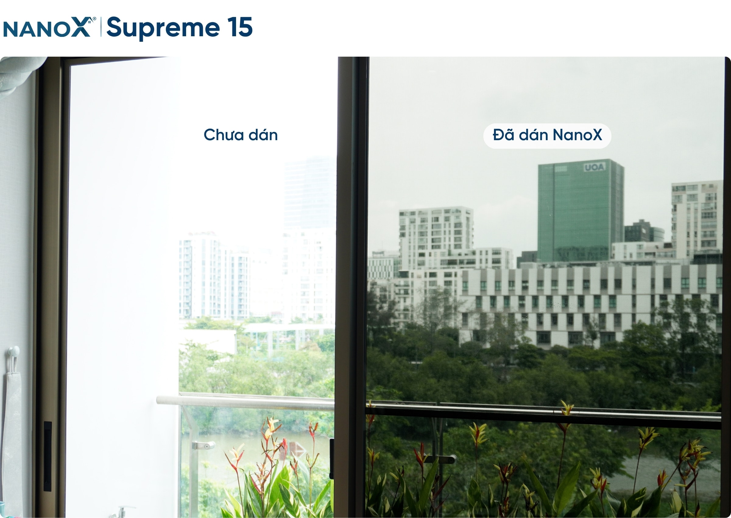 Hình ảnh thi công thực tế mã phim NanoX Supreme 15