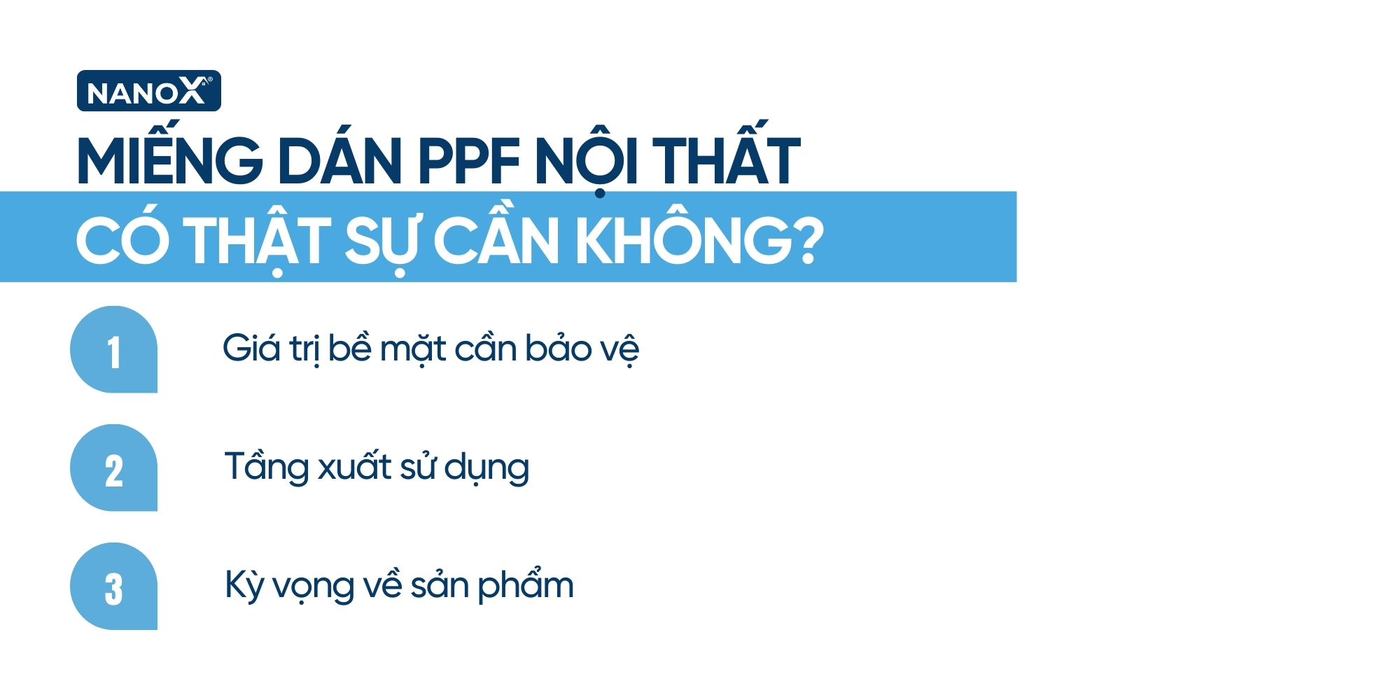 Miếng dán PPF nội thất có thật sự cần hay không phụ thuộc vào 3 yếu tố chính infographic