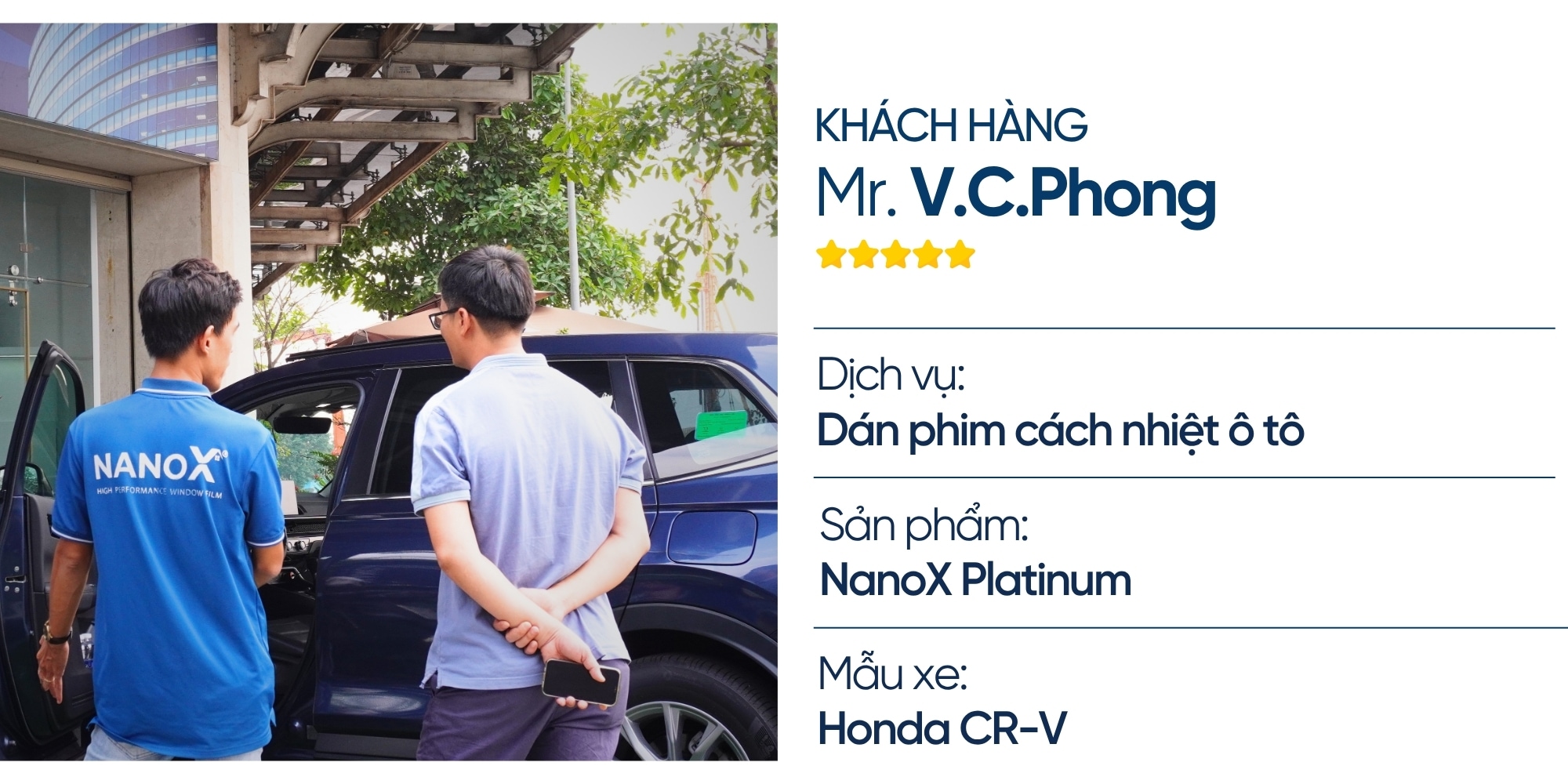 trai nghiem khach hang dan phim cach nhiet oto Honda CR V 1