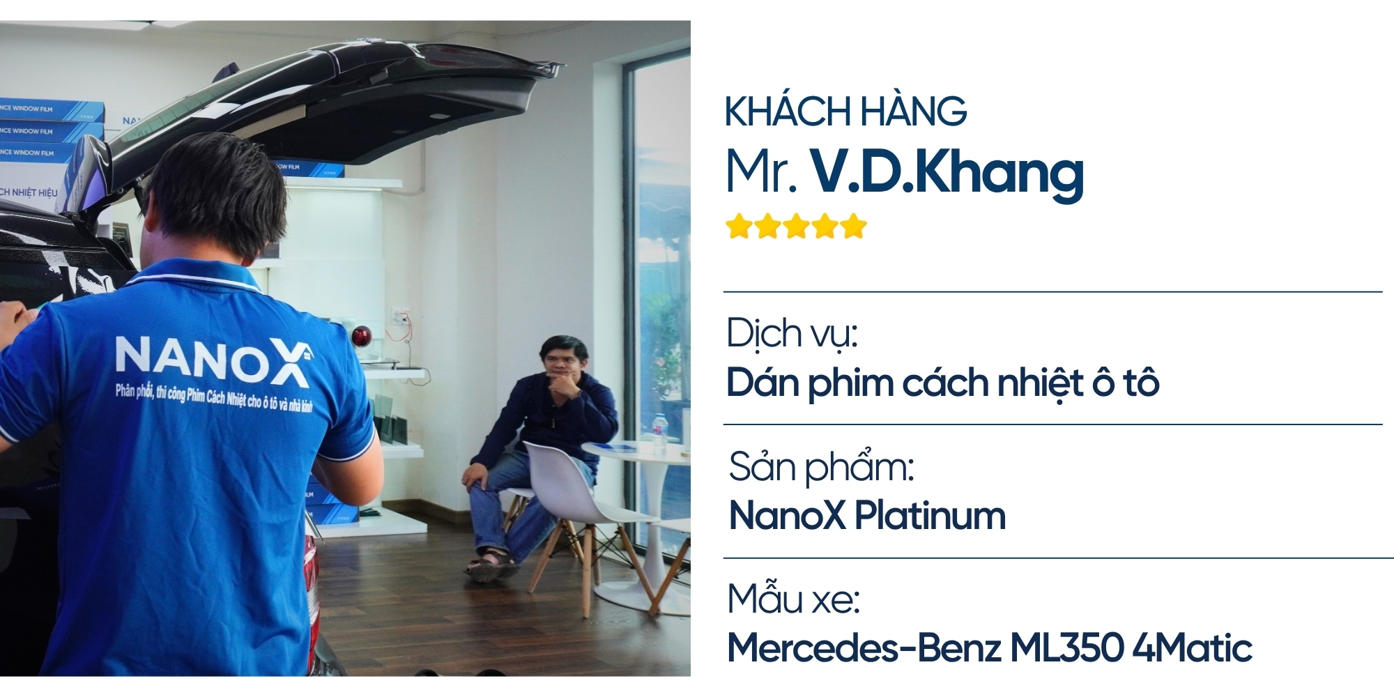 trai nghiem khach hang dan phim cach nhiet oto Mercedes Benz ML350 4Matic 1