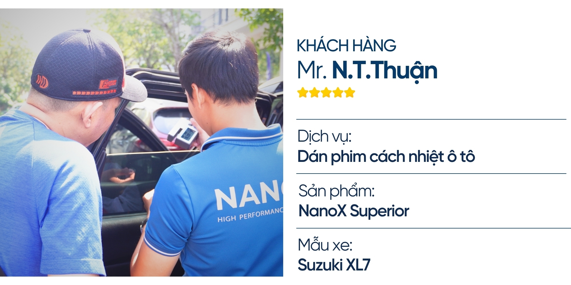 trai nghiem khach hang dan phim cach nhiet oto suzuki xl7 1