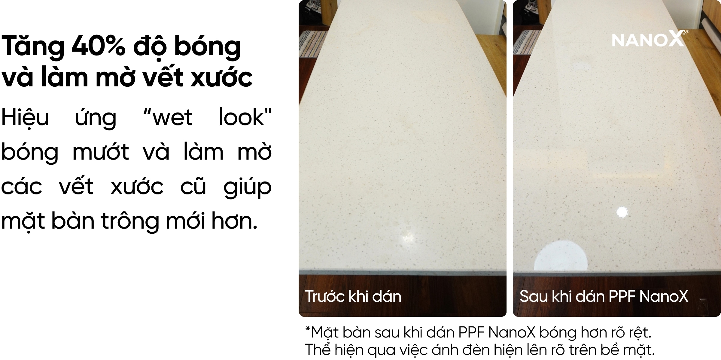 Miếng dán bảo vệ PPF NanoX nâng cao hiệu ứng bóng sáng của nội thất lên từ 30 - 40%