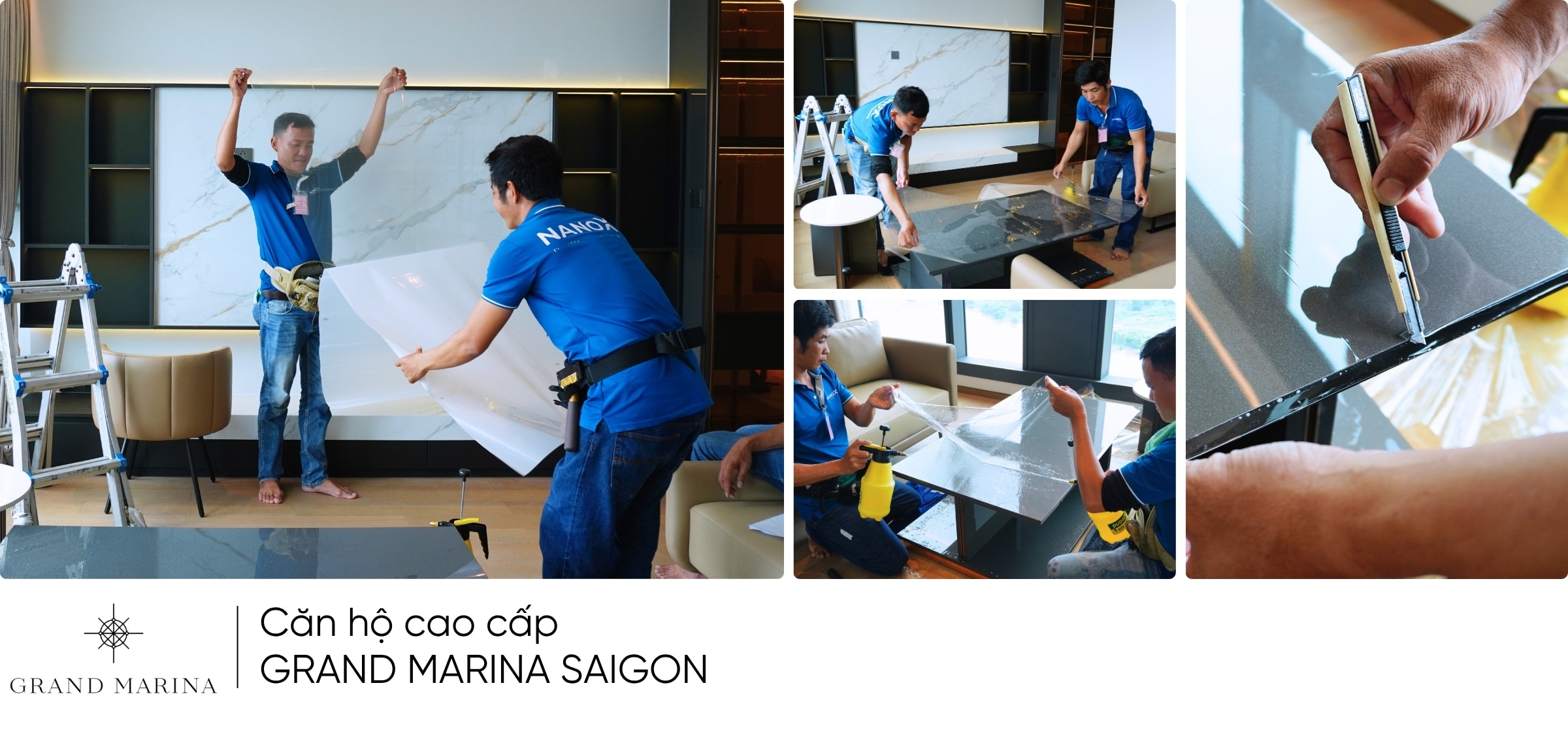 Hình ảnh thi công thực tế dán phim PPF nội thất nhà NanoX