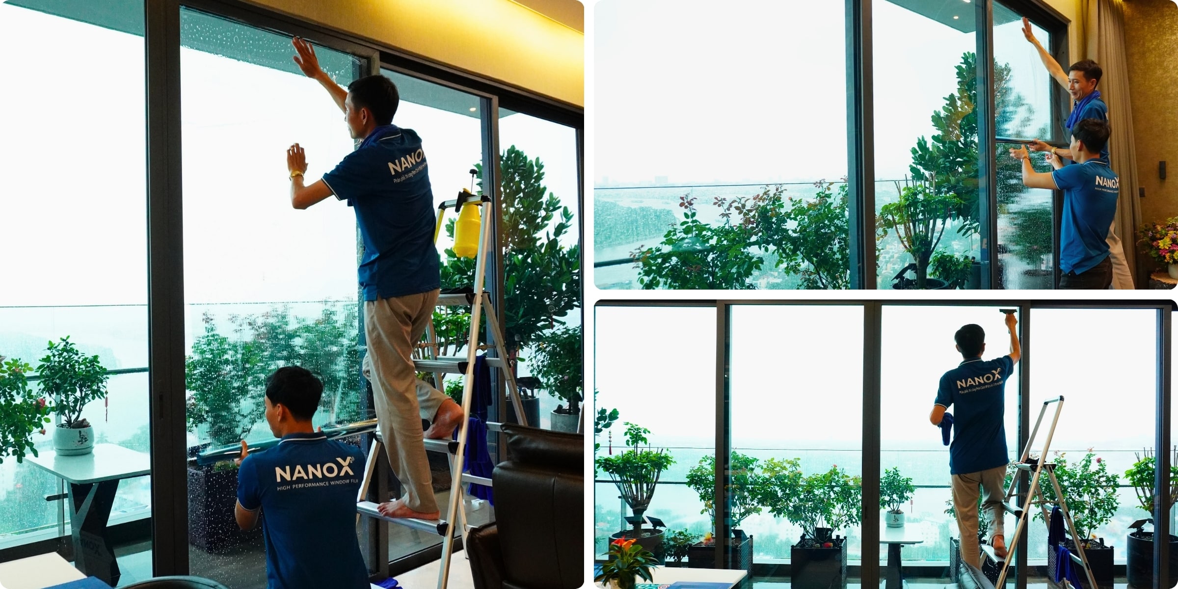 Khách hàng dán phim cách nhiệt nhà kính NanoX U70 căn hộ Q2