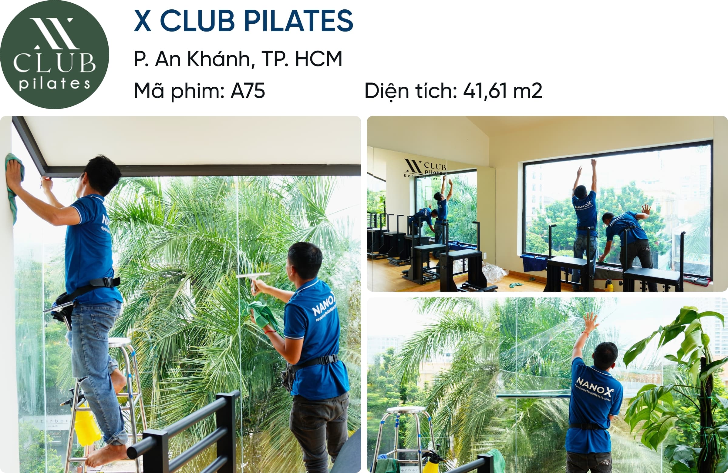 Khách hàng dán phim cách nhiệt NanoX A75 tại X Club Pilates