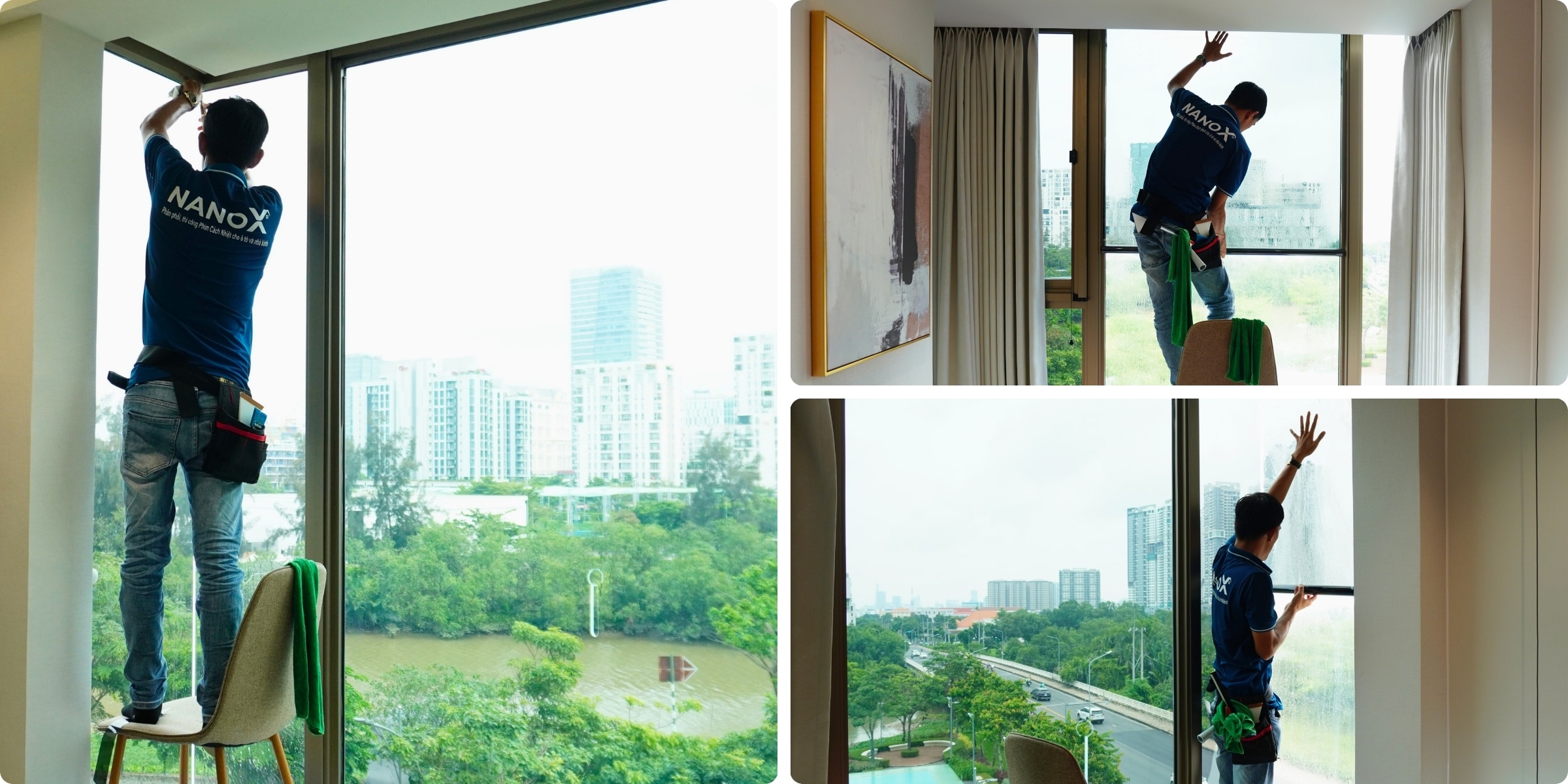 Phim cách nhiệt nhà kính NanoX B15 17 Khách hàng dán phim cách nhiệt NanoX B15 tại căn hộ The Peak Midtown