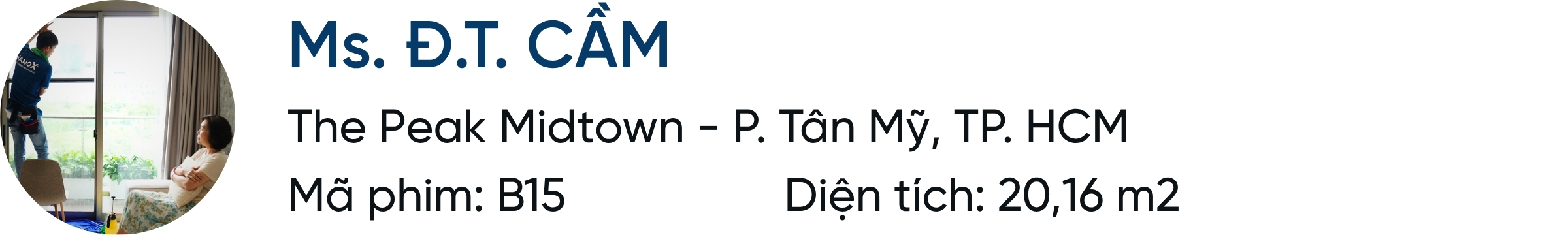 Khách hàng dán phim cách nhiệt NanoX B15 tại căn hộ The Peak Midtown