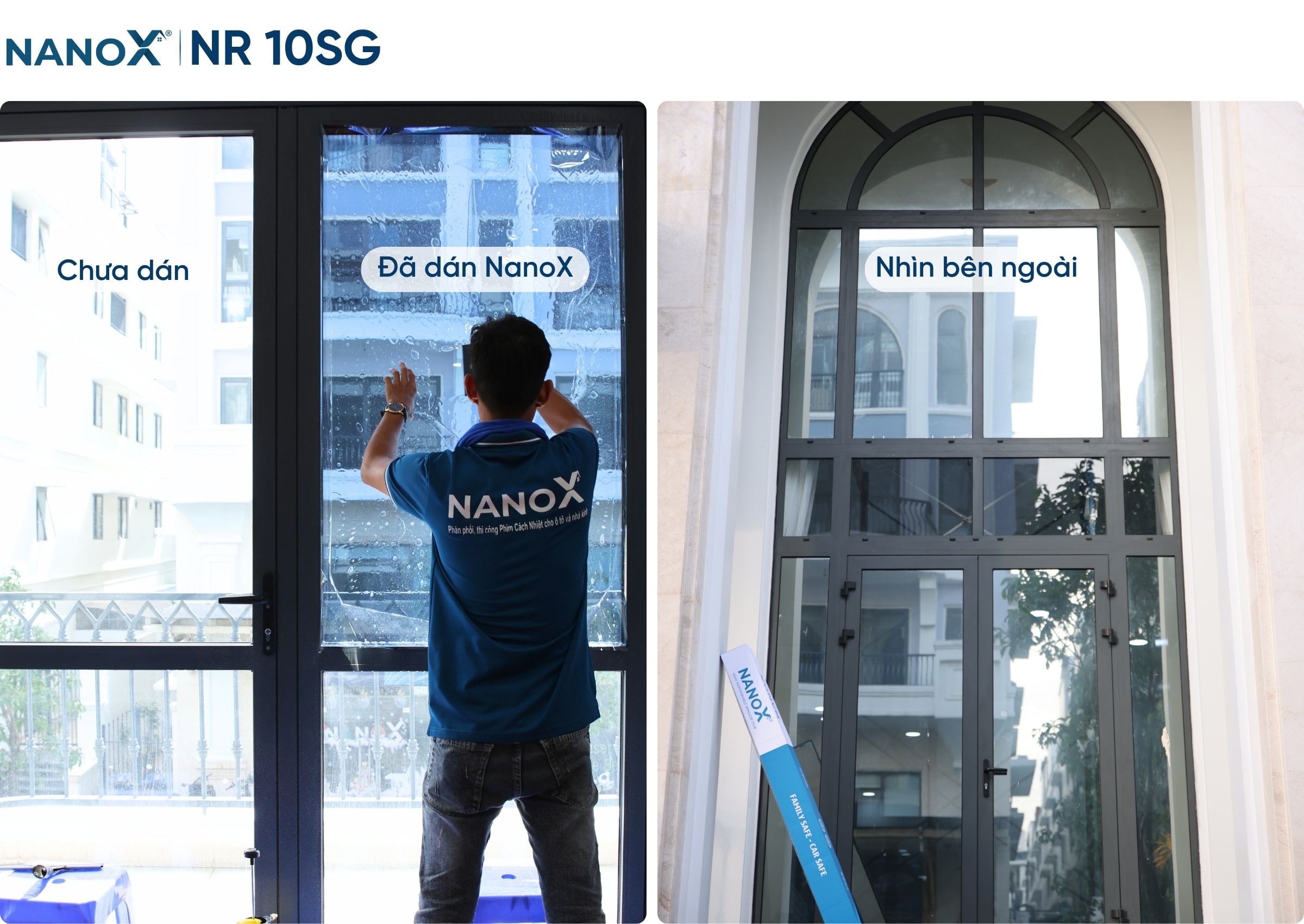 Hình ảnh thi công thực tế mã phim nhà kính NanoX NR 10SG