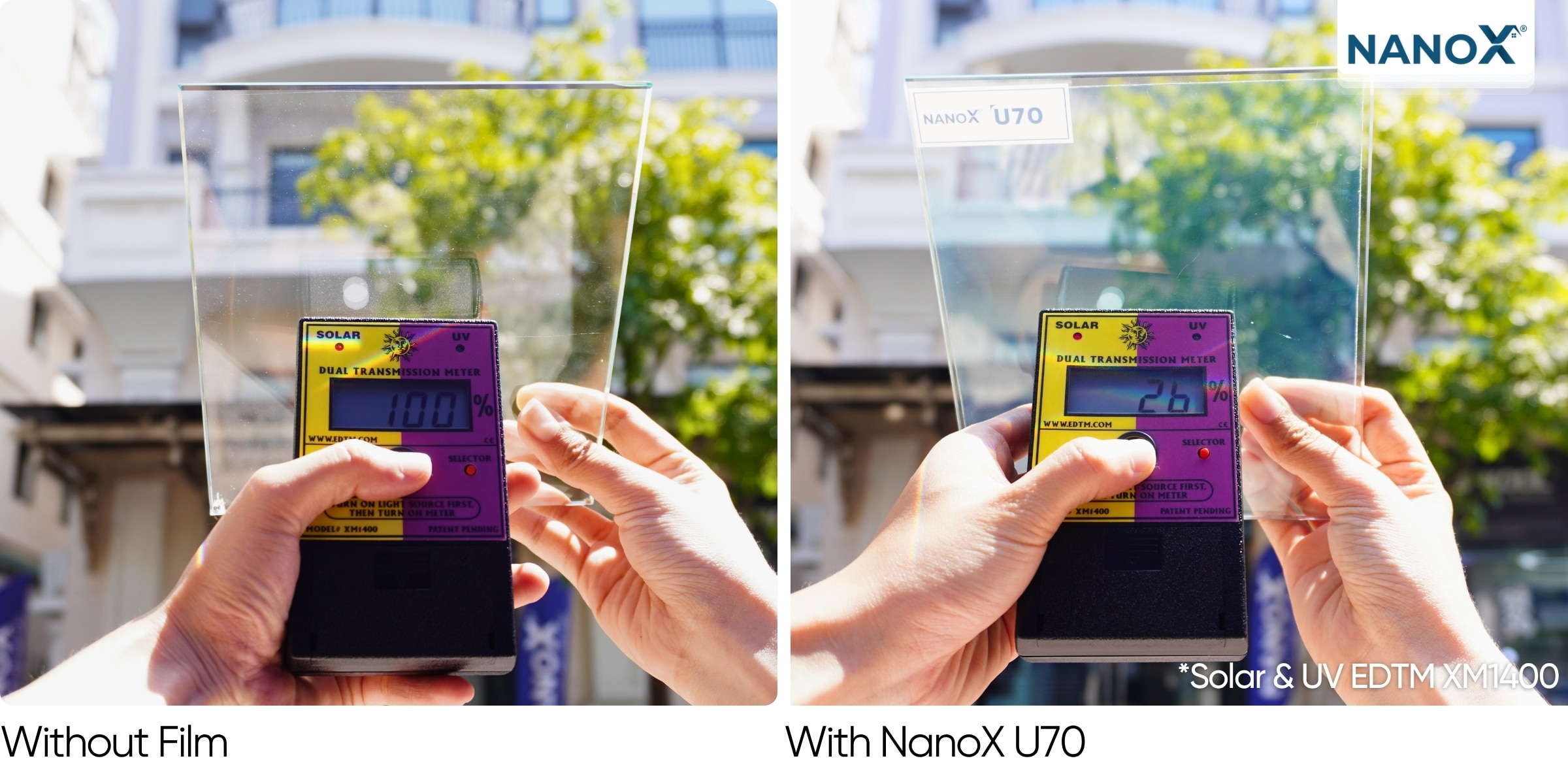 Phim cách nhiệt nhà kính NanoX U70 cho tổng cản nhiệt 65%