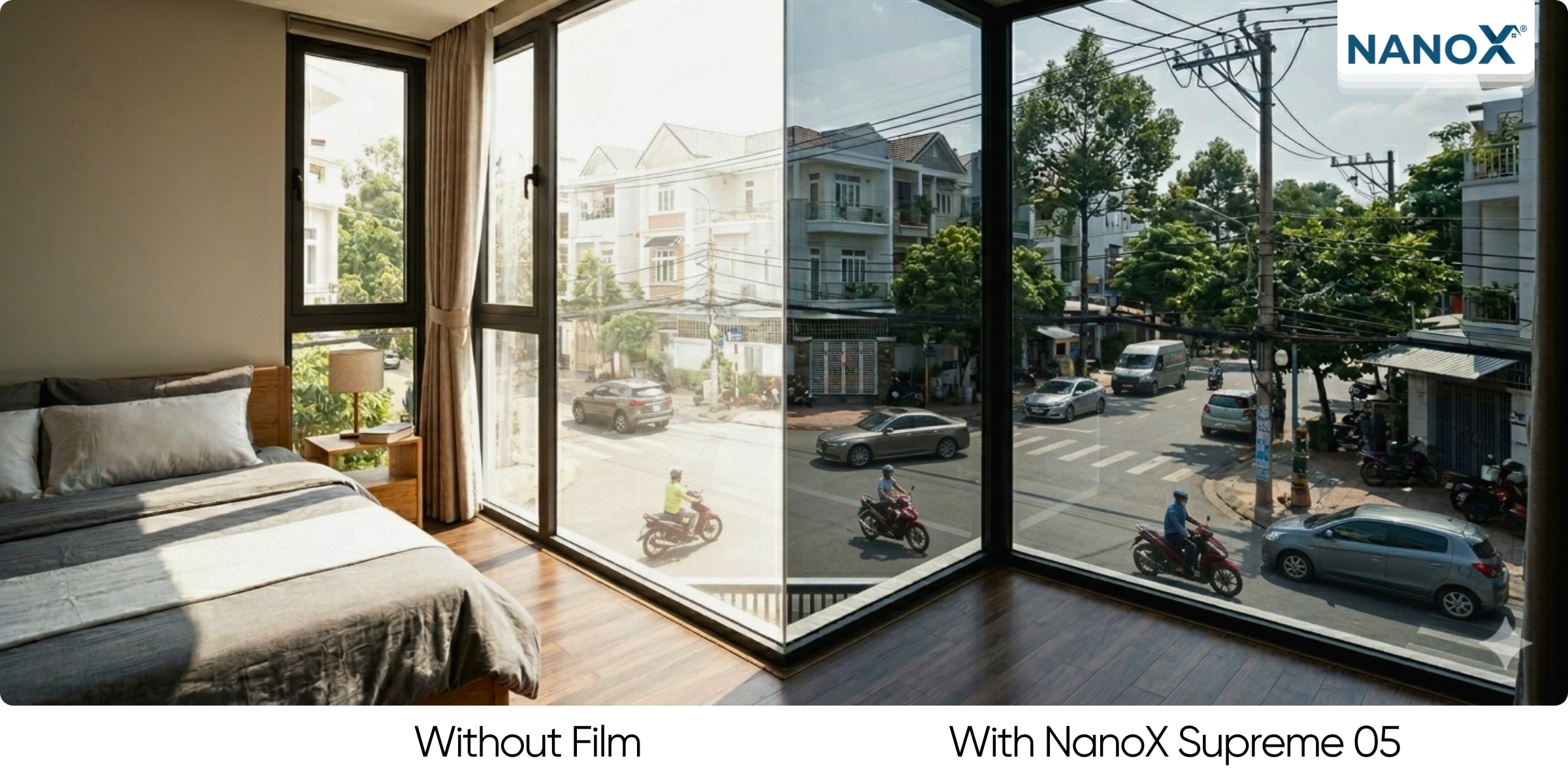Phim cách nhiệt nhà kính NanoX Supreme 05 5 Với độ xuyên sáng 8% NanoX Supreme 05 đạt hiệu quả kiểm soát ánh sáng vượt trội