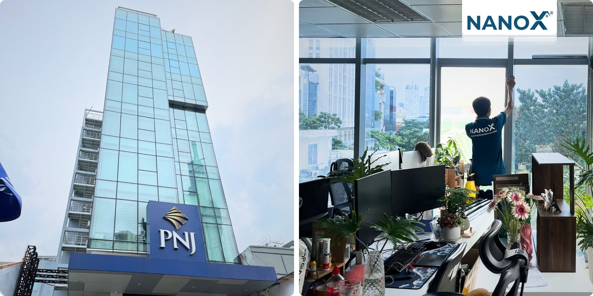 Dán phim cách nhiệt văn phòng PNJ