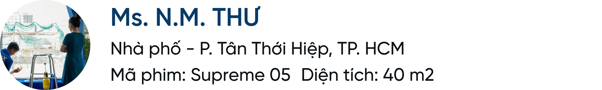 Đánh giá khách háng Ms Thư nhà phố Tân Thới Hiệp