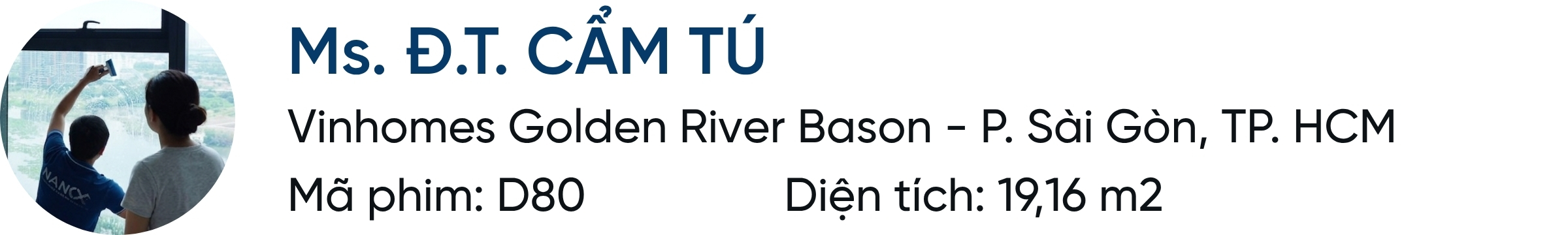 Đánh giá khách hàng Ms Cẩm Tú Vinhomes Golden River Bason