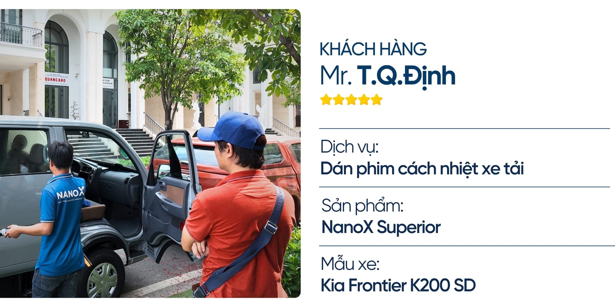 Anh Định - Dán phim xe tải Kia Frontier K200 SD 1 trai nghiem khach hang dan phim cach nhiet xe tai Kia Frontier K200 SD