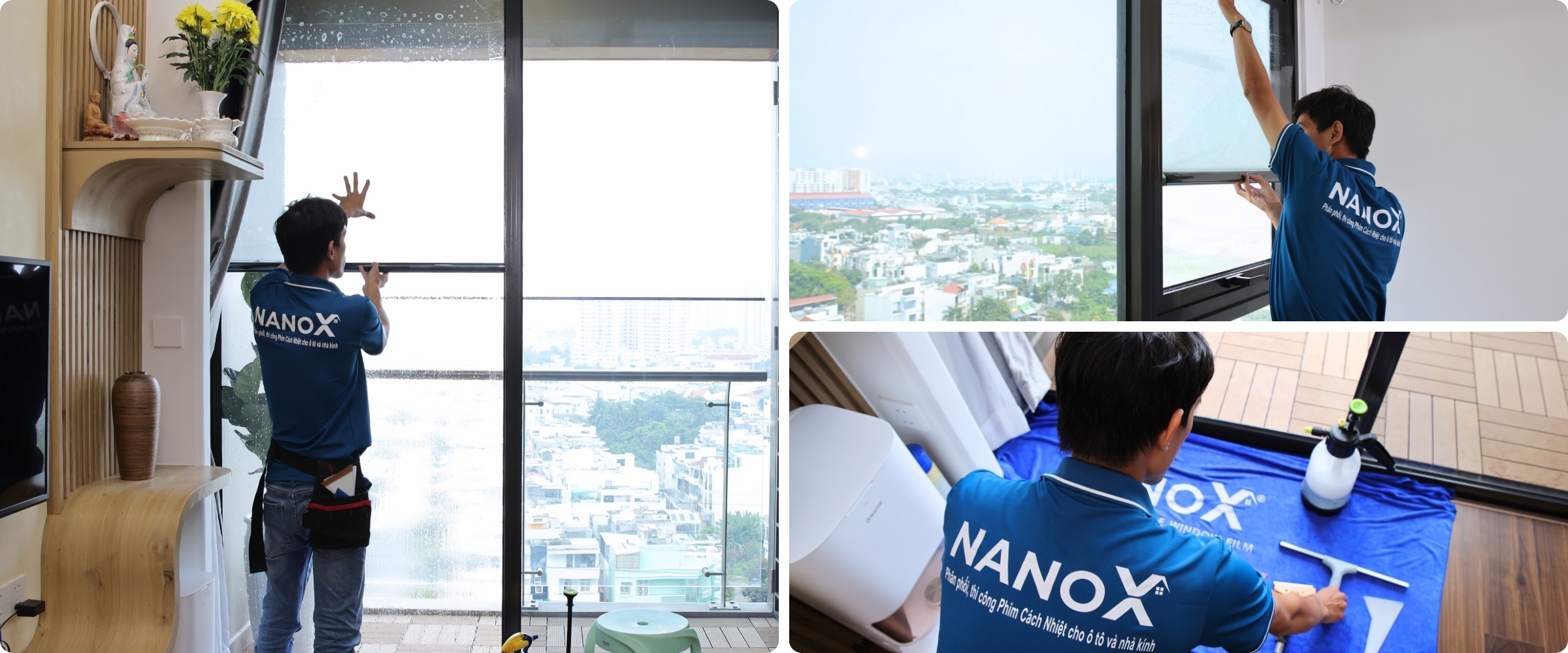 Khách hàng Ms Nhi dán phim chống nắng cửa sổ