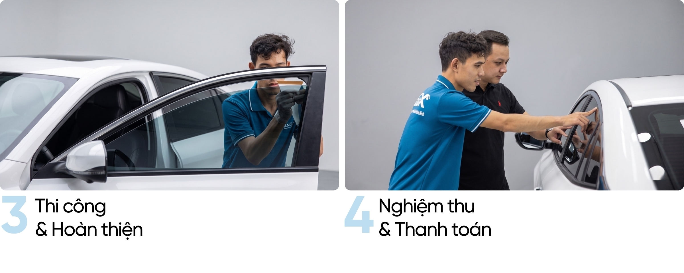 Quy trình dán kính chống nóng cho xe ô tô