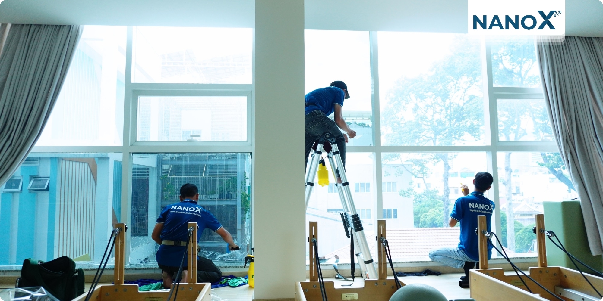 Dán phim cách nhiệt phòng tập Top Pilates